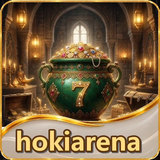 Kartu katalog hokiarena menampilkan penjelasan singkat, versi/ukuran acuan paket inti, dan skor